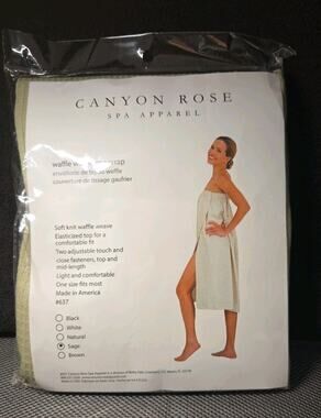 Canyon Rose Spa Apparel Spa Wrap One Size Fits Most Sage